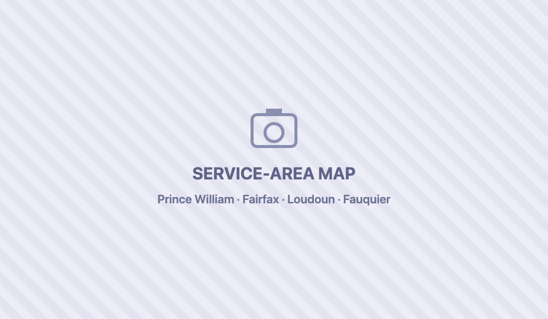 Map of the Woodland Appliance Repair service area in Northern Virginia